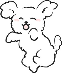 ジャンプするトイプードルの可愛いイラスト　犬のイラスト