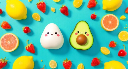 Cute Avocado Fruit Design Vibrant, Healthy Fun Image