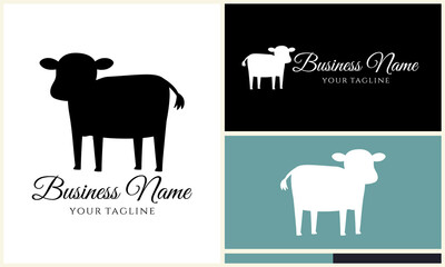 Cute Cow Logo Design Variations.