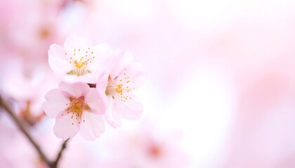 Delicate pink cherry blossoms in soft focus