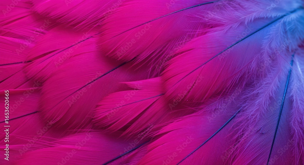 Poster feather texture in vibrant color: a close-up captures the intricate texture and stunning detail of a