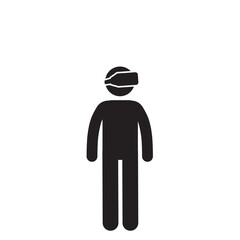 Vector flat illustration of virtual reality technology at home