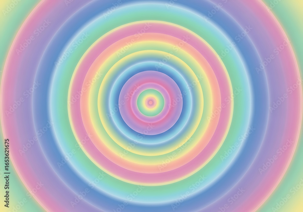 Poster pastel dreamscape: concentric circle design with smooth gradient color transitions