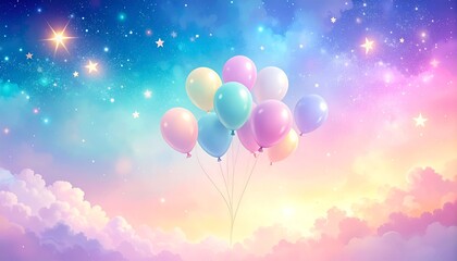 Luxury Event Planning Design Template - Whimsical Balloon Celebration Background for Wedding and Party Planners