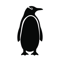 Vector illustration of penguin silhouette isolated on white background