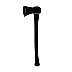 Vector illustration of silhouette of an axe isolated on white background