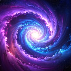 A stunning spiral galaxy adorned with twinkling stars and vibrant nebulas, showcasing a mesmerizing blend of colors and cosmic beauty in the vast universe.