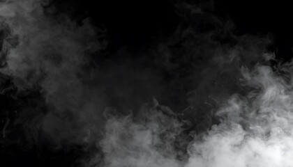 Abstract smoky shapes on black background