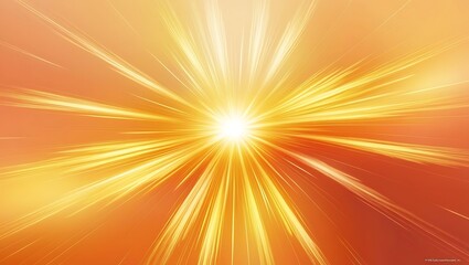 Obraz premium Warm gradient orange illuminated by golden radial streaks.