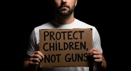 A powerful image showcasing a strong message advocating for child safety over firearm availability