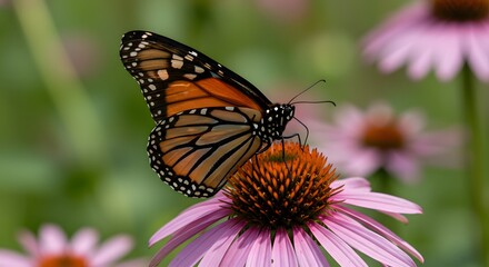 Fototapeta premium Protecting the Monarch Butterfly A Global Effort.