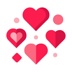 vector illustration set of love icons flat design on white background