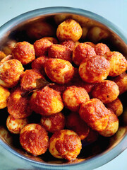 A Pile of Spicy Balado Quail Eggs