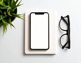 Modern Smartphone Mockup on Minimalist White Desk