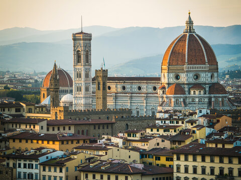 Florence Cathedral and Giotto's Campanile at Sunset