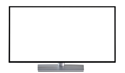 Empty TV Screen isolated White monitor background, Television led digital home entertainment board flat mock up well free space black frame display design Background, Clipping paths