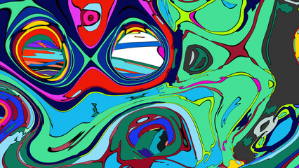 Obraz premium Colorful abstract fluid and geometric background