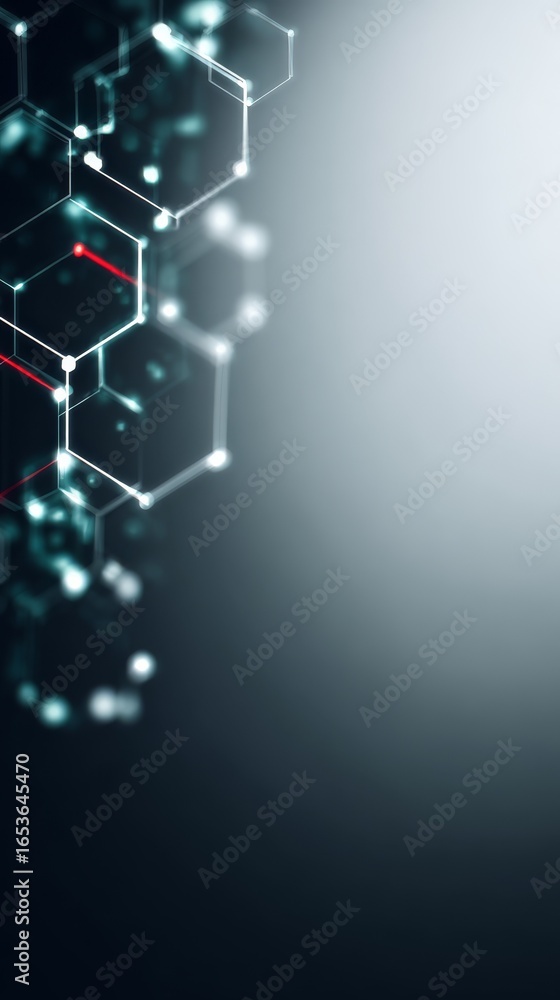 Poster symmetrical geometric hexagon with bold red and pure white sections creating a powerful visual contr