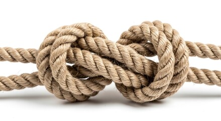 Fototapeta premium Detailed view of a tightly bound rope knot creating a sense of connection