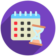 Deadline Rounded Color Icon Mini Illustration Icon. Use For Modern Concept, Print, Ui, Ux Kit, Web And App Development. Vector Related To Office, Education, Examination And More