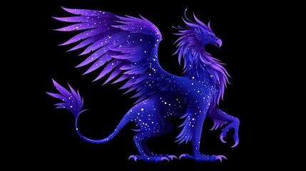 Majestic purple dragon-like creature