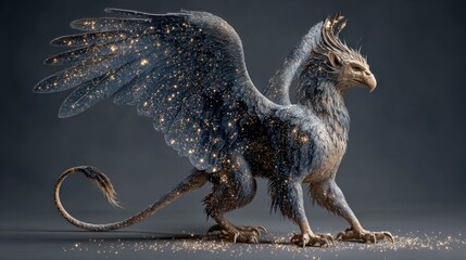 Mythical creature, wings outstretched