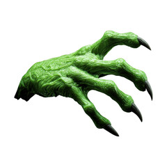 Fototapeta premium Glowing green monster claw with sharp black nails