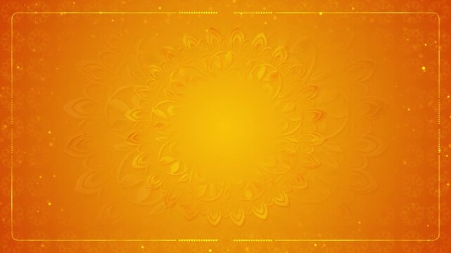 Rotating Indian mandala for Diwali frame effect deepavali diwali the festival of lights Traditional indian marigold floral garland animated video, wedding festival decoration, border flower decoration