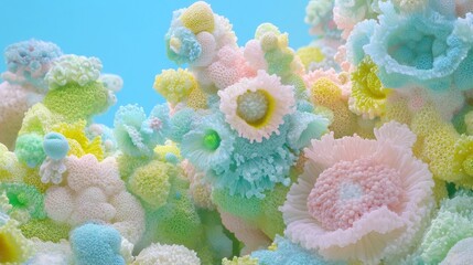 Colorful Coral Reef Formation with Pastel Hues and Intricate Textures underwater beauty