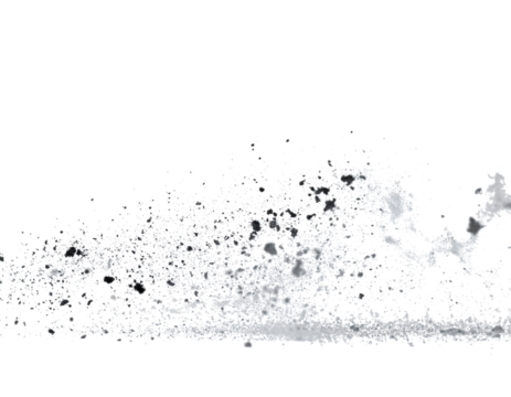 Floating dust particles isolated on white background