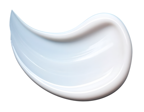 Pearlescent transparent lotion smear isolated on transparent background