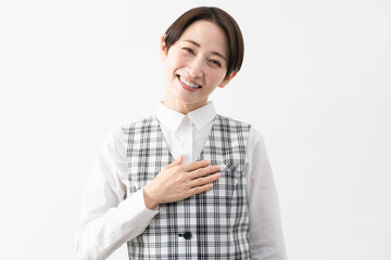 事務制服を着た若い女性　ビジネスイメージ