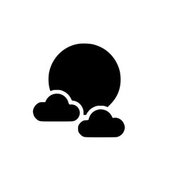 Full Moon with clouds surrounding silhouette svg