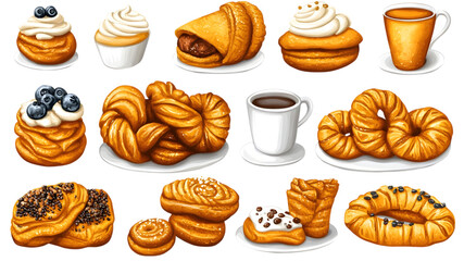 Delicious pastry selection bakery food photography cozy setting close-up tempting treats