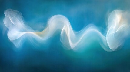 Serene Abstract Wave Forms on a Turquoise Gradient Background with Ethereal Quality