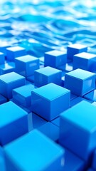 Obraz premium Abstract geometric pattern of blue cubes