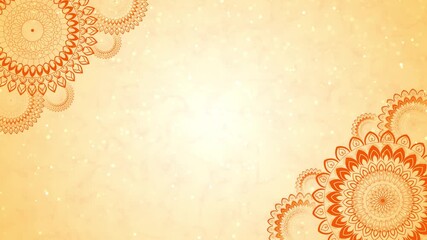 Rotating Indian mandala for Diwali frame effect deepavali diwali the festival of lights Traditional indian marigold floral garland animated video, wedding festival decoration, border flower decoration