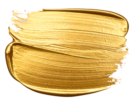 Smear of metallic gold paint isolated on transparent background - Powered by Adobe
