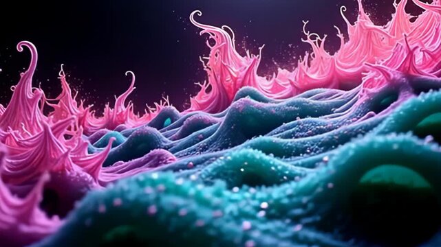 indium axerophthol fluid, twisting ambience of active magenta and galvanizing greens, the adulterate web of resound bleary conceptual molecular movement falls done stratum of depth, with