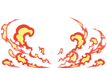 Illustration of flame effect spreading from the center..	