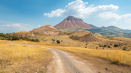 Kula Salihli Geopark. Kula Geopark walking path. Sandal Divlit Volcano Cone