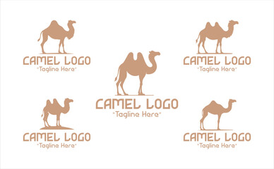 5 Camel Logo Set Dessert Color Modern Minimalist Animal Brand Design