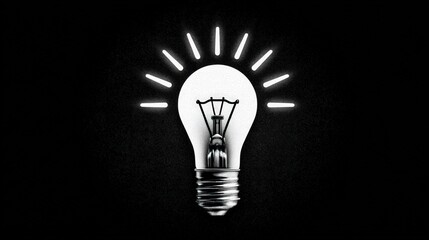 Illuminated lightbulb emits radiant glow in darkness