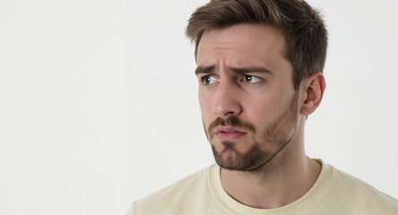 Fototapeta premium High-Resolution Stock Photo Man Showing Skepticism, Doubt, or Uncertainty