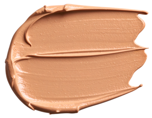 Smear of terracotta clay mask isolated on transparent background