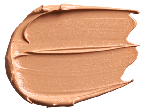 Smear of terracotta clay mask isolated on transparent background