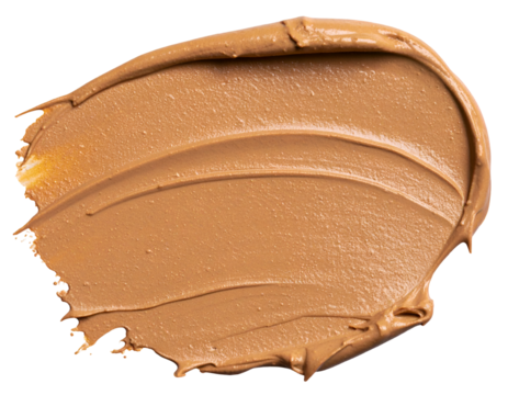 Smear of terracotta clay mask isolated on transparent background