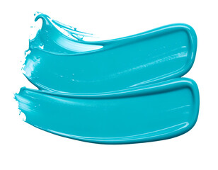 Fototapeta premium Smear of turquoise gel paint isolated on transparent background