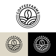 Simple vintage coffee farms logo design inspiration