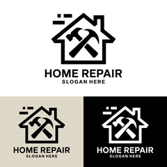 Home repair, and building concept logo design